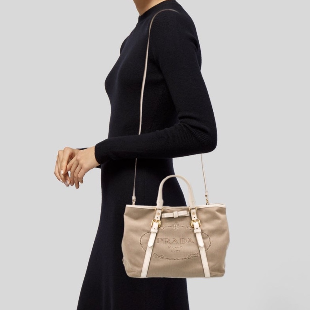 Prada Beige and Cream Tote Bag - Picture 5 of 16